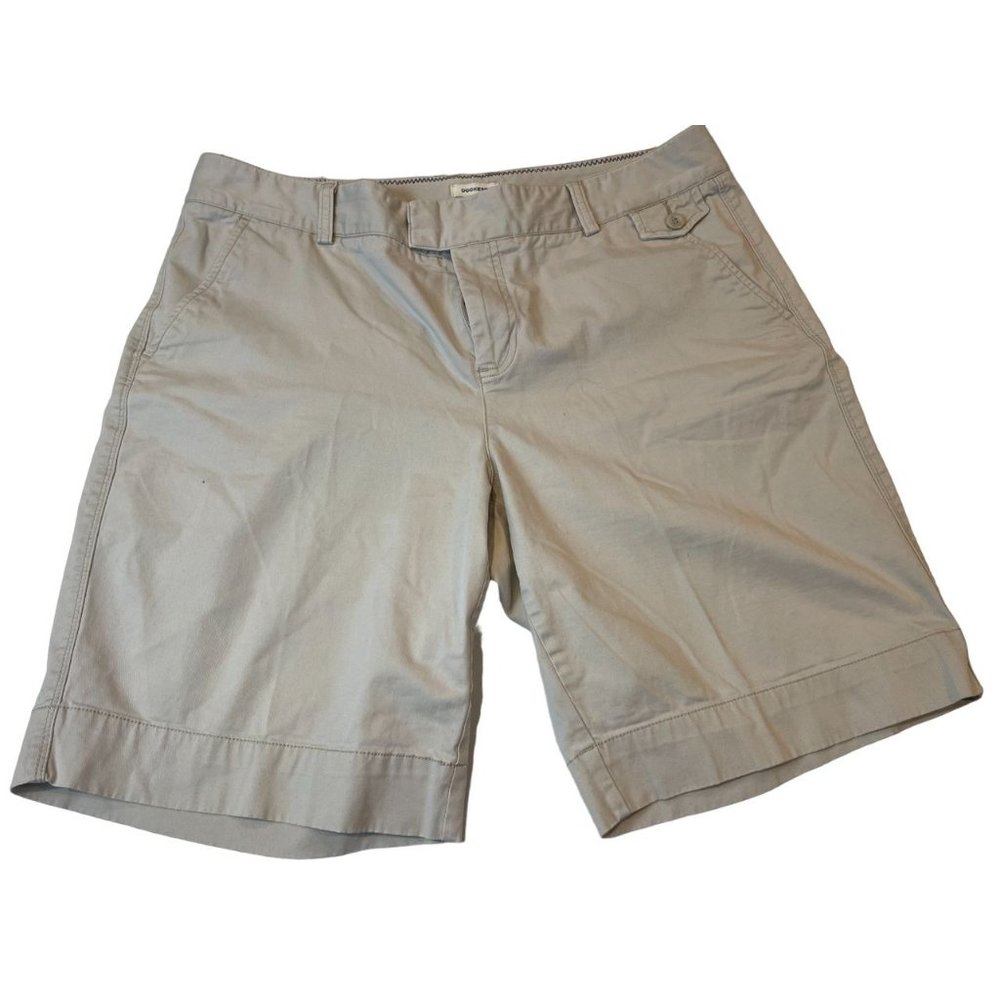Dockers Mens Bermuda Shorts High Rise Stretch Slash Pockets Outdoor Gray Size 16